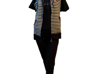 Športni komplet v črno-beli kombinaciji